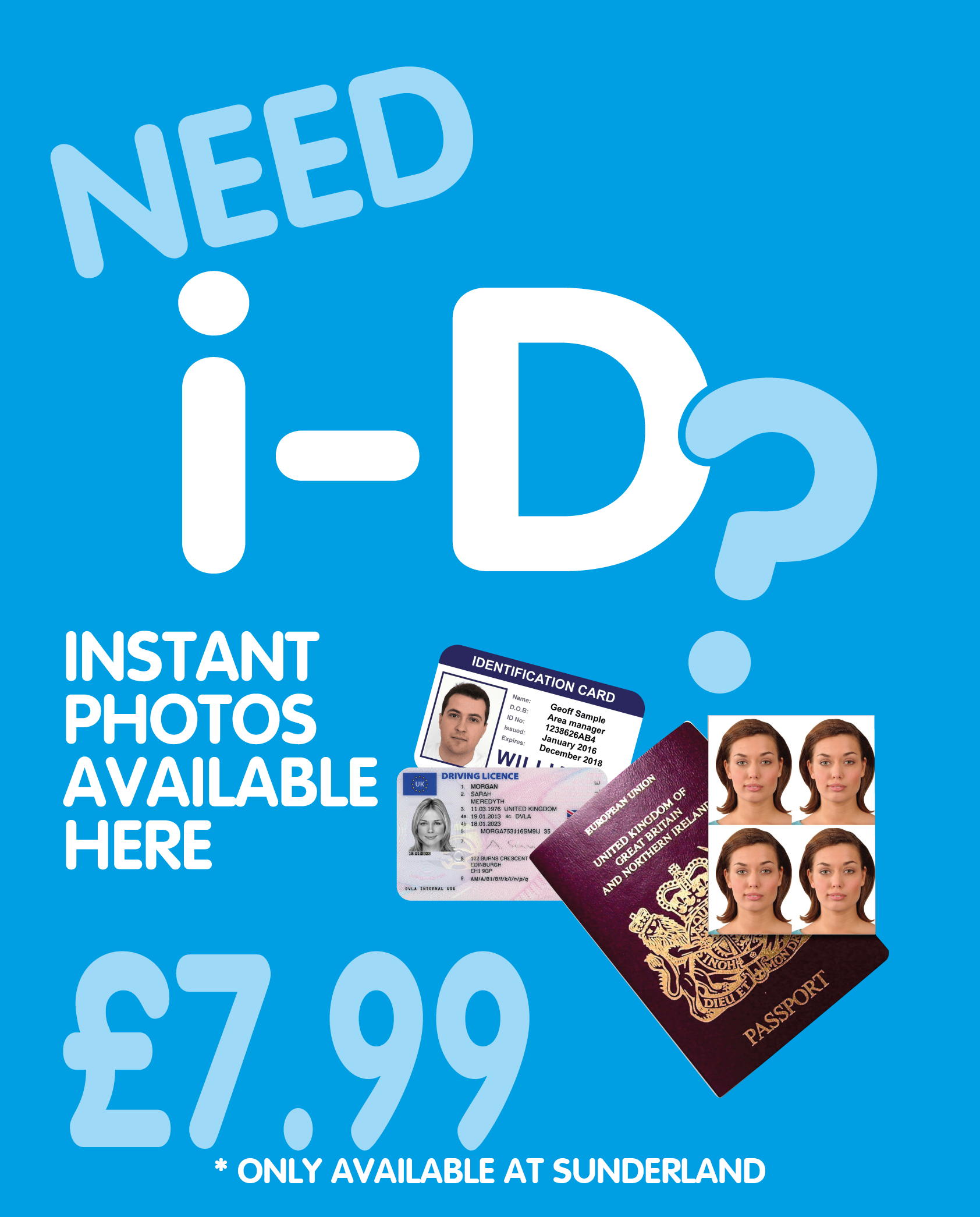 Instant photo id photo's available